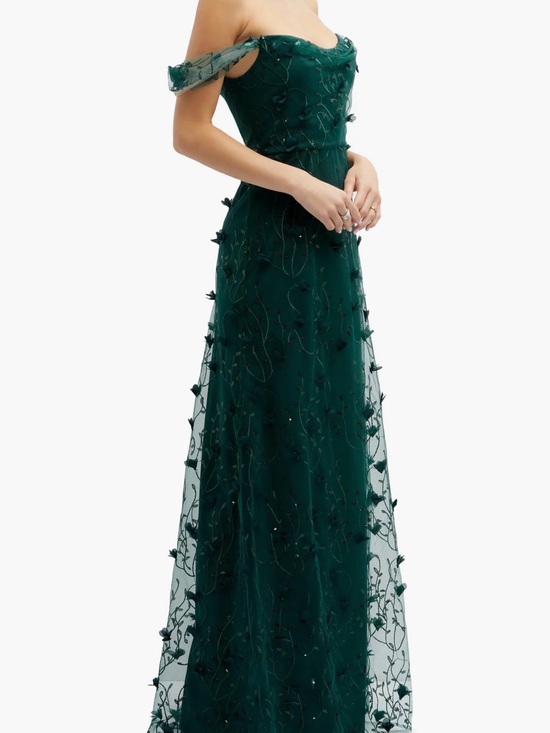 Dessy Collection Dresses & Skirts - Dessy Collection One-Shoulder Emerald Green Evening Gown